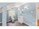 Charming bathroom with a neutral color palette, slate floors, and a classic vanity at 319 S Oakland St, Gastonia, NC 28052