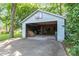Interior view of the detached garage with room for storage and a basketball hoop at 319 S Oakland St, Gastonia, NC 28052