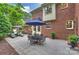 Spacious patio with outdoor seating, perfect for entertaining in this beautiful brick home and lush backyard at 5508 Kincross Ln, Charlotte, NC 28277