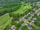 Stunning aerial view of golf course community with lush greenery, well manicured lawns and beautiful homes at 5656 Cambridge Bay Dr, Charlotte, NC 28269