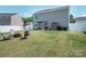 Spacious fenced backyard featuring a fire pit, outdoor seating, and covered patio perfect for entertaining at 5812 Camp Sw Ct, Concord, NC 28025