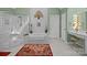 A bathroom features a shower with glass door, a vanity, a jetted tub, and a makeup vanity with lights at 617 Peace Haven Rd, Kannapolis, NC 28083