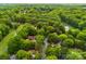 Picturesque aerial view of a neighborhood surrounded by lush greenery, showcasing its serene setting at 9013 St Croix Ln, Charlotte, NC 28277