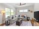 Inviting living room with large windows, comfortable seating, and stylish decor at 1241 Rollins Ave, Charlotte, NC 28205