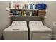 This laundry room features a washer, dryer, and shelving at 12610 Angel Oak Dr, Huntersville, NC 28078