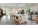 Beautiful kitchen with granite countertops, stainless steel appliances, and an island with bar stools at 131 Swink Sw St, Concord, NC 28027