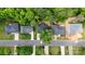 Aerial view shows the house roof and backyard, and its position relative to the neighbors at 141 Ole Eastpointe Dr, York, SC 29745