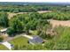 Aerial view of the property showcasing the surrounding lush greenery at 142 Highland Dr, New London, NC 28127