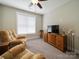 Cozy bedroom featuring plush armchairs, soft carpeting, and a relaxing ambiance perfect for unwinding and enjoying entertainment at 142 Highland Dr, New London, NC 28127
