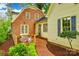 Charming exterior featuring a brick patio with seating and meticulous landscaping at 1581 Granville Rd, Rock Hill, SC 29732