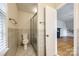 This bathroom features light tile, glass shower doors, and modern fixtures at 1581 Granville Rd, Rock Hill, SC 29732