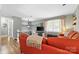 Well lit living room featuring an orange couch and decorative accents at 206 Pelham Ln, Fort Mill, SC 29715