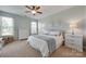 Inviting bedroom with a ceiling fan and plenty of natural light at 217 Barberry Dr, Belmont, NC 28012