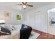 Bedroom with natural lighting, hardwood floors and decor creating a calm and welcoming space at 2401 Woodleaf Dr, Gastonia, NC 28052