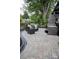 Beautiful backyard featuring a stone patio, outdoor fireplace, lush landscaping and comfortable seating at 324 N 5Th St, Albemarle, NC 28001