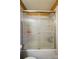 Shower area with textured glass doors and silver hardware, offering a spa experience at 42 Linford St, Belmont, NC 28012