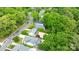 Aerial view of a neighborhood showcasing well-maintained homes and lush green trees and landscaping at 509 W Sixth Ave, Gastonia, NC 28052