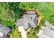 Overhead view showcases the home's roof, surrounding greenery, and well-manicured landscaping at 5238 Downing Creek Dr, Charlotte, NC 28269