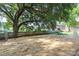 Spacious backyard with large shade tree and lawn area, enclosed by a wood fence at 80 Pine St, Badin, NC 28009