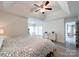 Light and airy main bedroom featuring a ceiling fan, sitting area, and light wood flooring at 8105 Rachel Ct, Waxhaw, NC 28173
