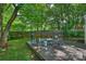 Backyard area with a wood deck featuring a grill and outdoor seating with a wooded perimeter at 901 Scaleybark Rd, Charlotte, NC 28209
