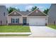 Charming single-story home featuring stone accents, a two-car garage, and a well-manicured front lawn at 1510 Doran Ter, Richburg, SC 29729