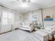Charming bedroom designed with wainscoting, a patterned wallpaper, and cozy furnishings at 2432 Hassell Pl, Charlotte, NC 28209