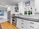 Modern kitchen with stainless steel appliances, white cabinets, and hardwood floors at 2432 Hassell Pl, Charlotte, NC 28209