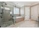 Bathroom featuring standalone shower and soaking tub at 309 Palm Cove Way, York, SC 29745