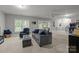 Basement area with a comfortable sofa and a view of the outdoors at 327 Wilby Dr, Charlotte, NC 28270