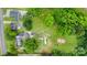 Expansive lot with mature trees, multiple structures, and a large grassy area with a sand volleyball court at 3700 Nevin Rd, Charlotte, NC 28269