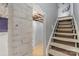 A set of wooden basement stairs needing repair at 417 S Broad St, Gastonia, NC 28052