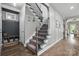 Staircase with hardwood floors and decorative wood trim at 4842 Durneigh Dr, Kannapolis, NC 28081