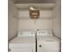 Laundry room with side-by-side washer and dryer, and basket on shelf at 6016 Gray Gate Ln # C, Charlotte, NC 28210