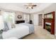 Spacious main bedroom features trey ceilings, a fireplace, and natural light from bright windows at 6202 Pumpernickel Ln, Wesley Chapel, NC 28110
