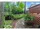 Manicured backyard garden leading to the house at 6208 Rocky Falls Rd, Charlotte, NC 28211