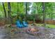 Backyard patio featuring a fire pit and seating in a beautiful outdoor space at 6208 Rocky Falls Rd, Charlotte, NC 28211