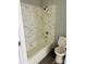 Bathroom featuring tiled tub and shower combination at 8029 Cedar Glen Dr, Charlotte, NC 28212