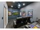 Luxury theater room features reclining seats, theater lighting, a big screen and movie posters at 9433 Wallace Pond Dr, Huntersville, NC 28078