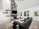 Bright living room with stone fireplace and lots of natural light at 9712 Worley Dr, Charlotte, NC 28215