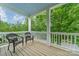 Outdoor porch features wicker chairs and a beautiful view of the trees at 16425 Spruell St, Huntersville, NC 28078