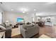 Open concept living room featuring modern furnishings, hardwood floors, and a flat-screen television at 2104 New Hope Branch Way, Belmont, NC 28012