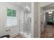 Modern bathroom with glass-enclosed shower and subway tile at 2268 New Gray Rock Rd, Fort Mill, SC 29708