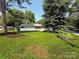 Lovely single-story home with mature trees and a lush green lawn at 2469 Elkwood Cir, Charlotte, NC 28205