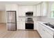 Modern kitchen with white cabinetry, stainless steel appliances, and light countertops at 2469 Elkwood Cir, Charlotte, NC 28205