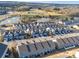 Aerial view of a townhome community featuring well-manicured lawns, landscaping, and gray roofs at 5062 Gribble Ln, Lancaster, SC 29720
