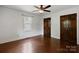 Bedroom featuring hardwood floors, a ceiling fan and an abundance of natural light at 534 W Kingston Ave, Charlotte, NC 28203