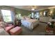 Bedroom with soft green paint, bright windows, and a floral bedspread at 700 Valleyview Dr # 1, Albemarle, NC 28001