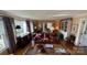 Spacious living room with hardwood floors, a leather sofa, and classic decor at 700 Valleyview Dr # 1, Albemarle, NC 28001
