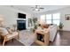 Cozy living room featuring a fireplace, plush seating, and ample natural light at 8916 Inverness Bay Rd, Charlotte, NC 28278